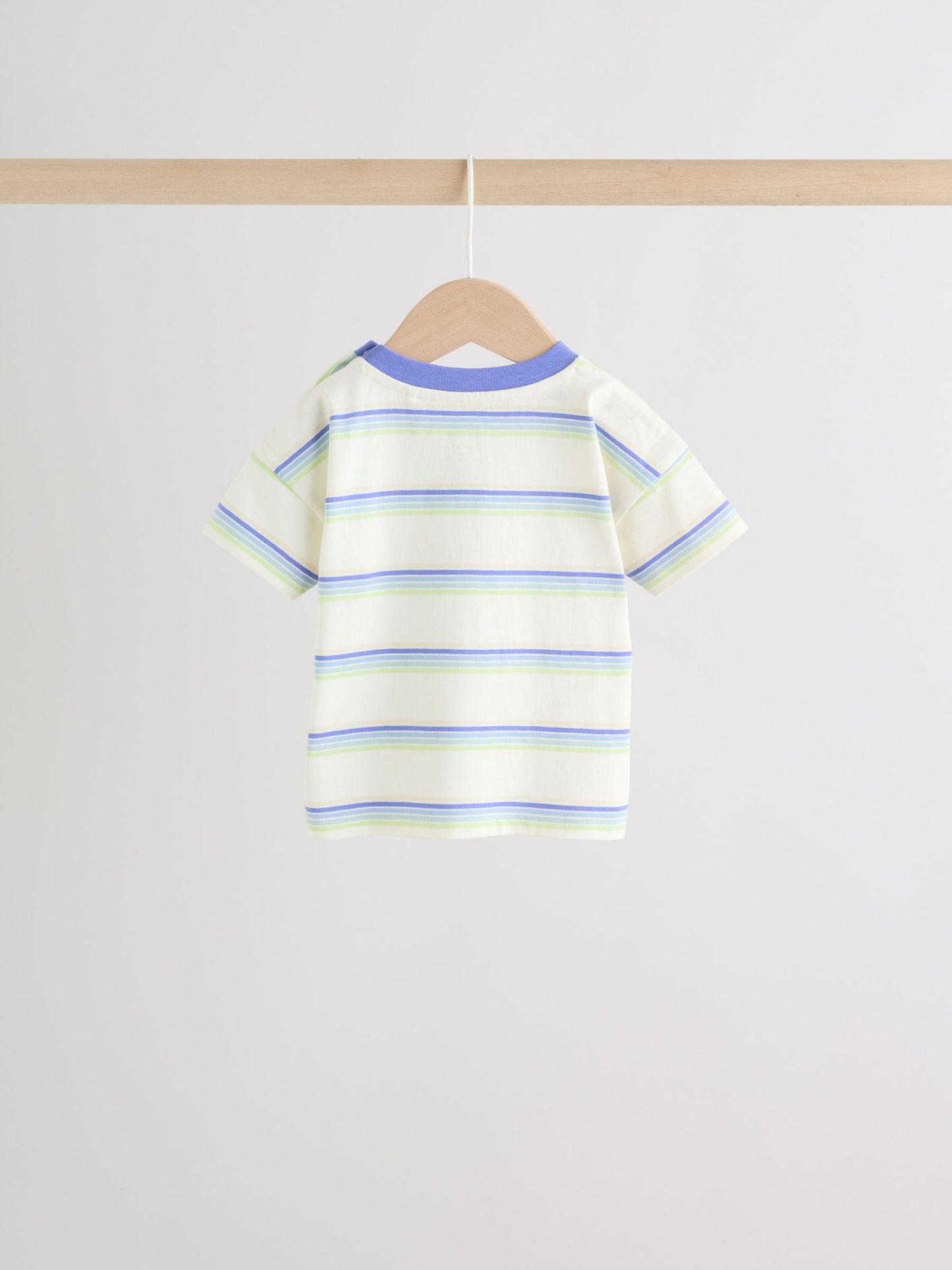 Blue/Green Stripe 6 Piece Baby T-Shirt and Joggers Set (0mths-3yrs) image 4