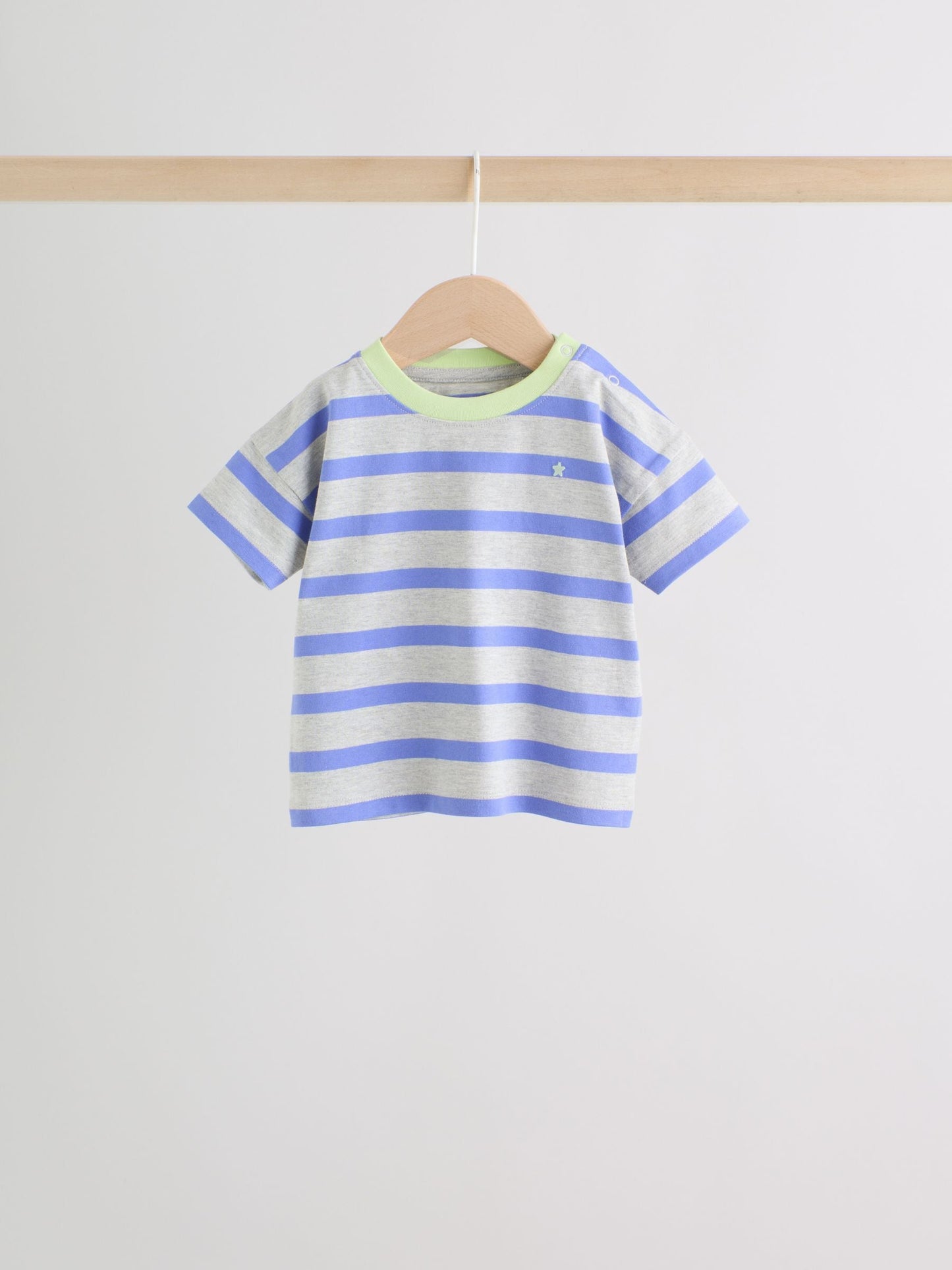 Blue/Green Stripe 6 Piece Baby T-Shirt and Joggers Set (0mths-3yrs) image 5