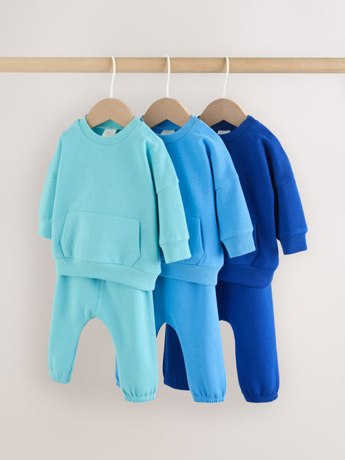 Bright Blues Baby Sweatshirt and Joggers Set 6 Piece (0mths-3yrs) image 1