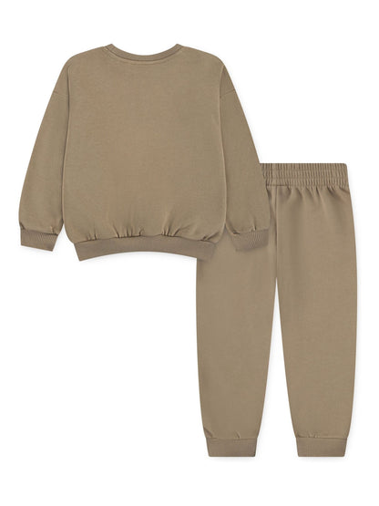 Nike Natural Hemp Little Kids Essential Marl Crew Tracksuit Set image 3