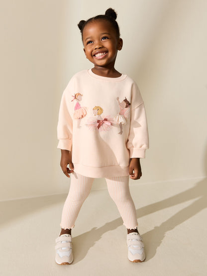 Pink Ballerinas Sweatshirt and Leggings Set (3mths-7yrs) image 1