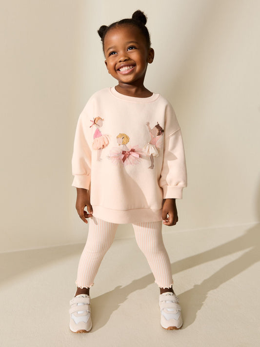 Pink Ballerinas Sweatshirt and Leggings Set (3mths-7yrs) image 1