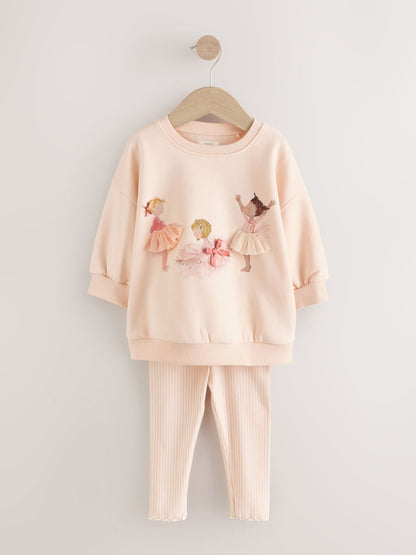 Pink Ballerinas Sweatshirt and Leggings Set (3mths-7yrs) image 4