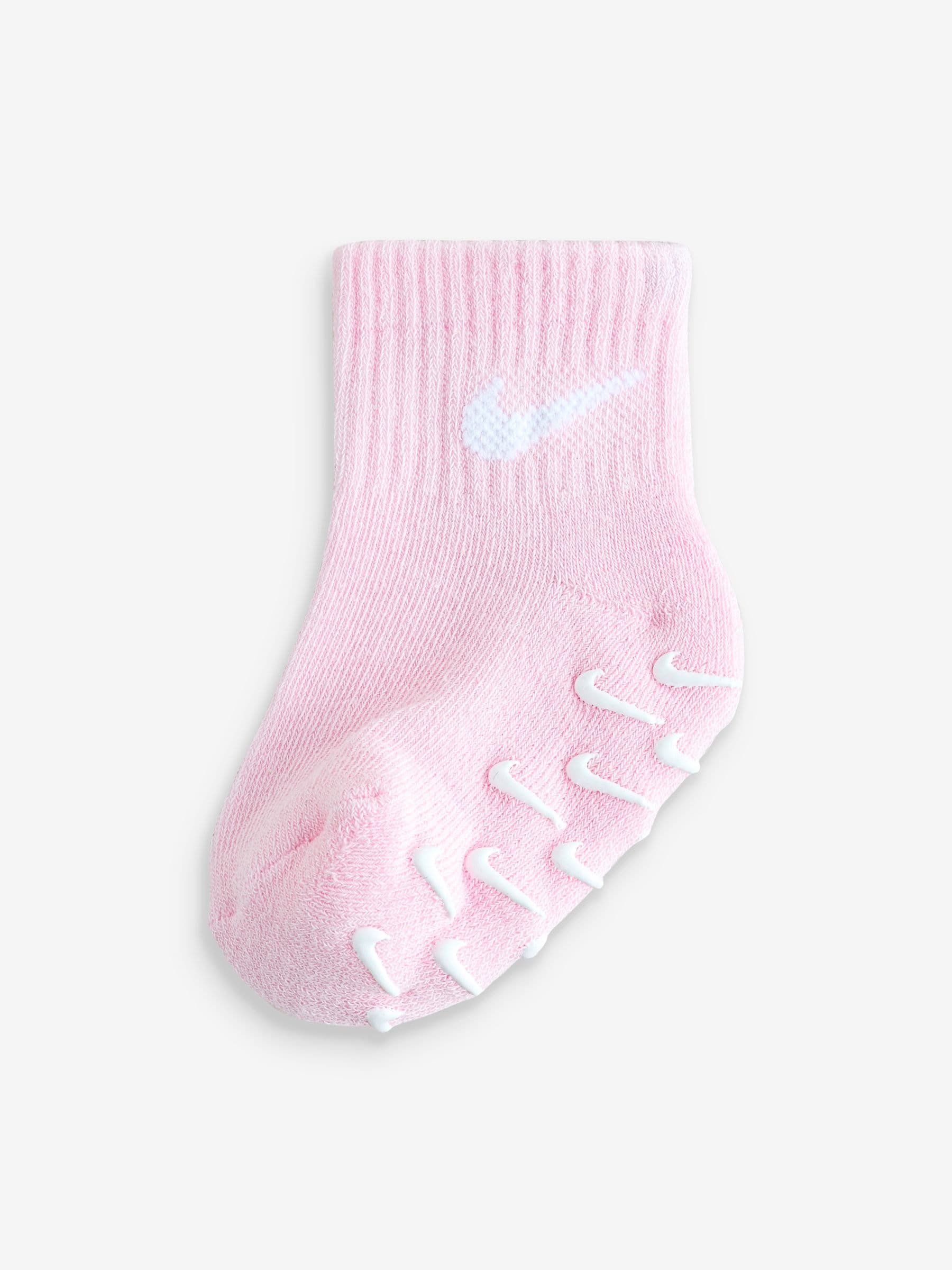 Nike Pink Gripper Socks 3 Pack image 2