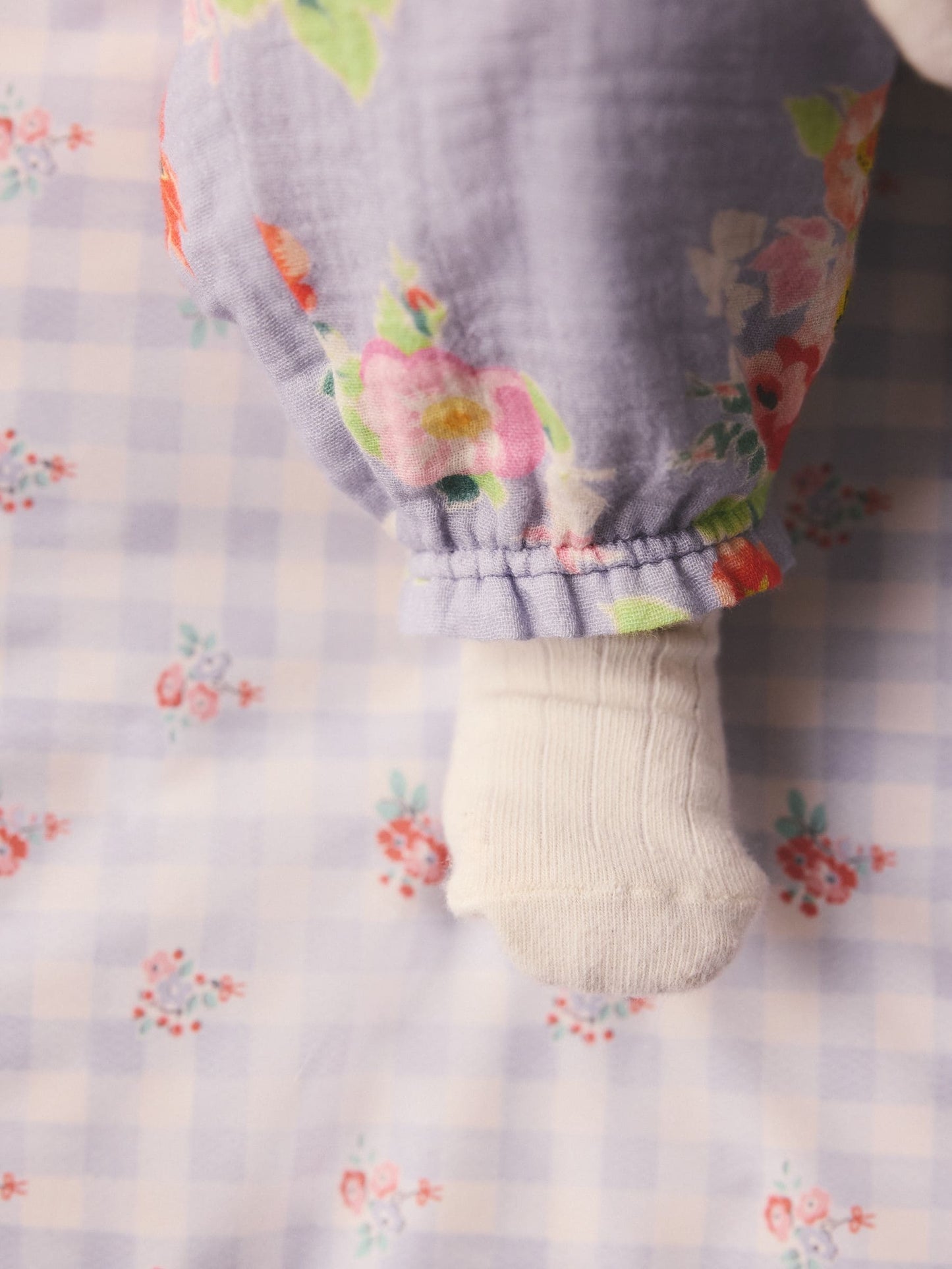 Lilac Purple Flower Cath Kidston Baby Dungaree And Bodysuit Set 2 Piece image 4