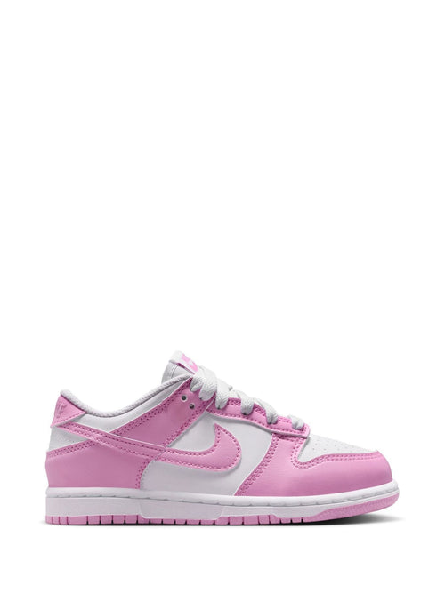 Nike White/Pink Junior Dunk Low Trainers image 1