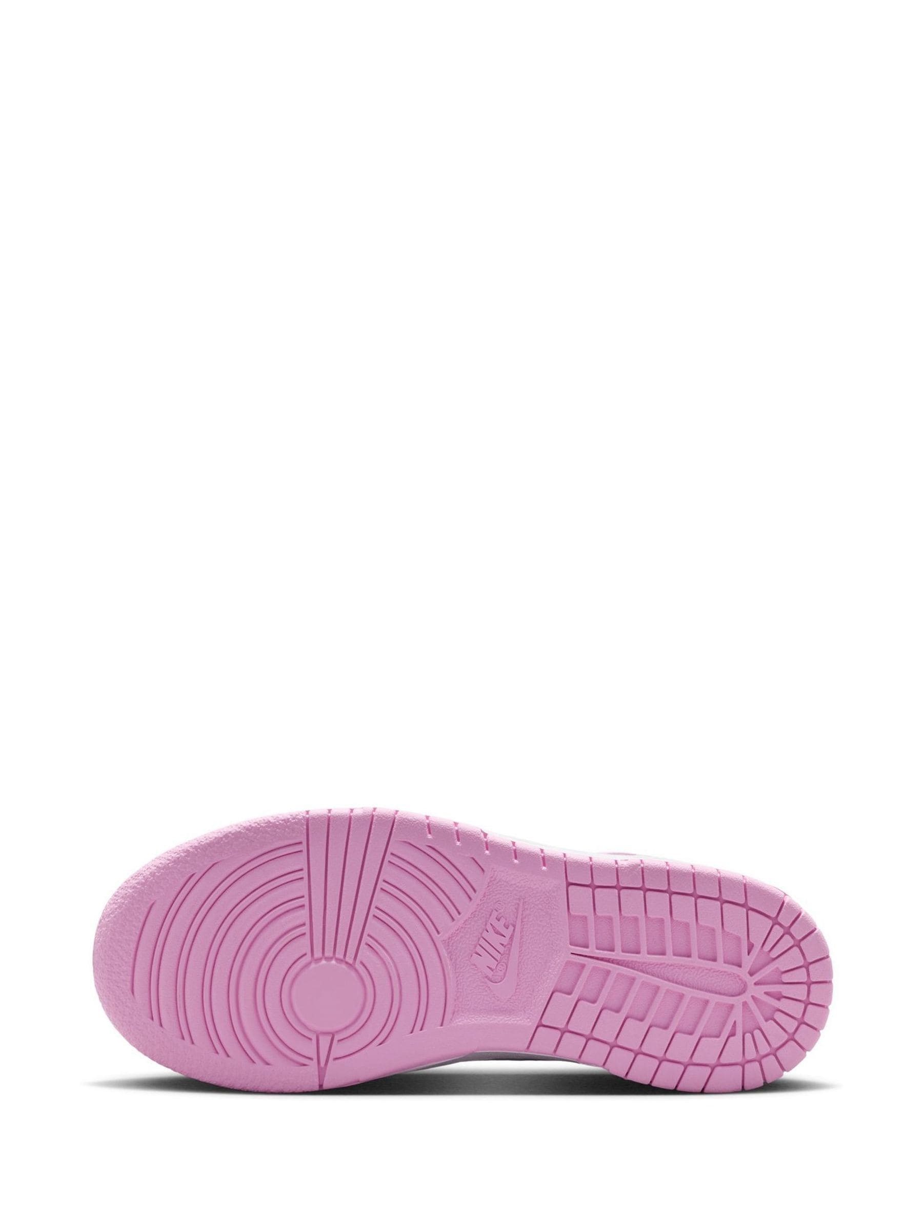 Nike White/Pink Junior Dunk Low Trainers image 5