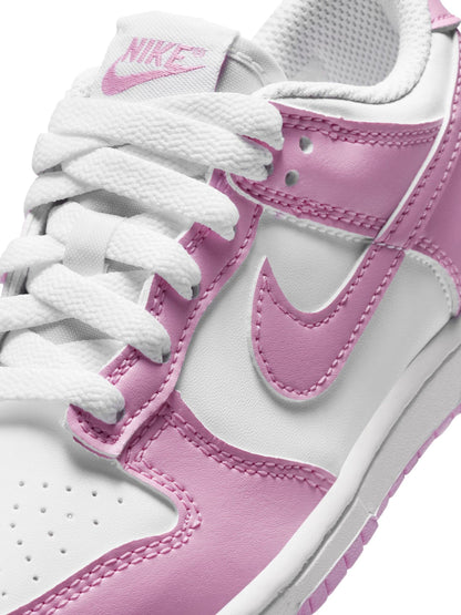 Nike White/Pink Junior Dunk Low Trainers image 6