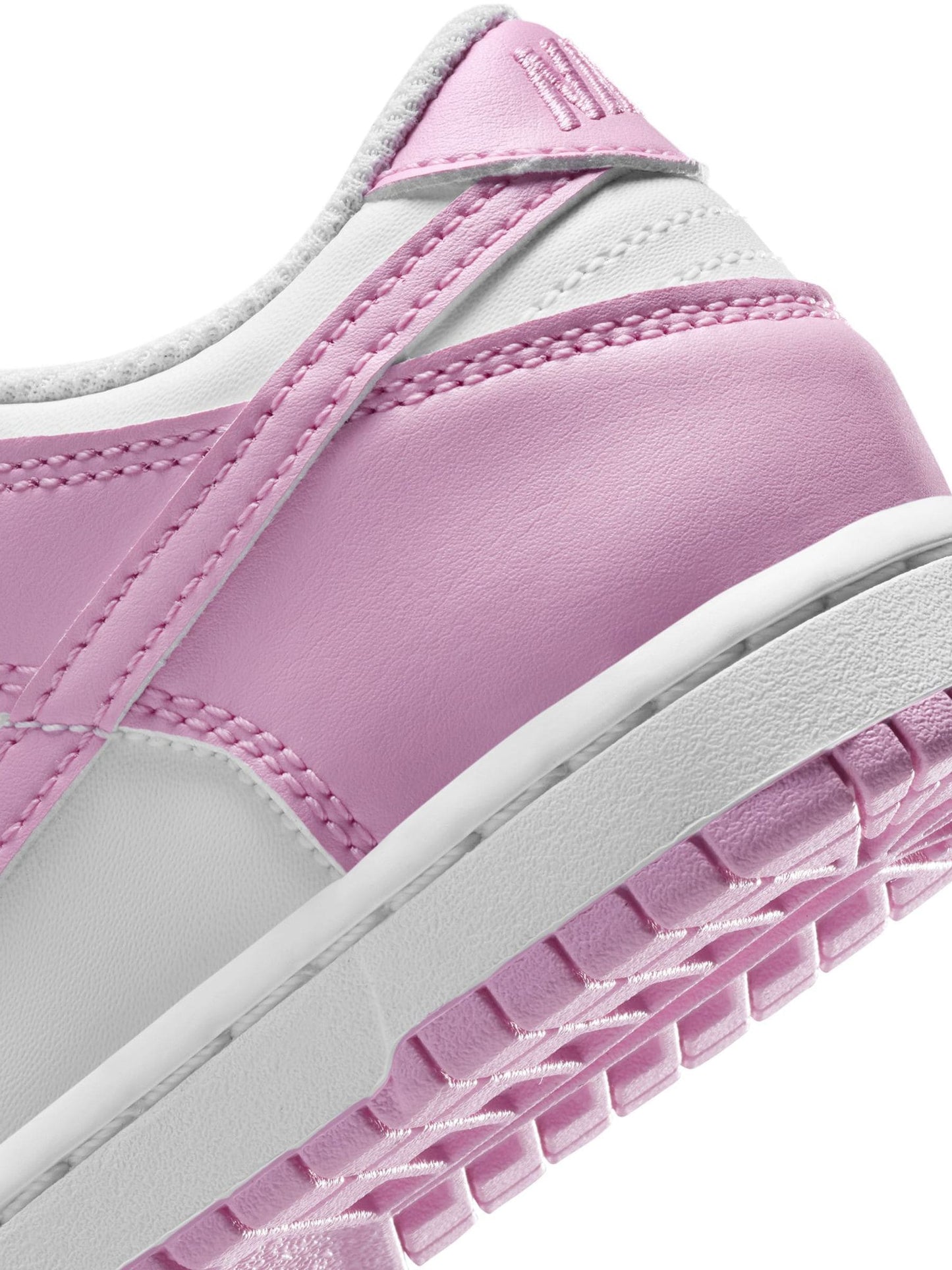 Nike White/Pink Junior Dunk Low Trainers image 7