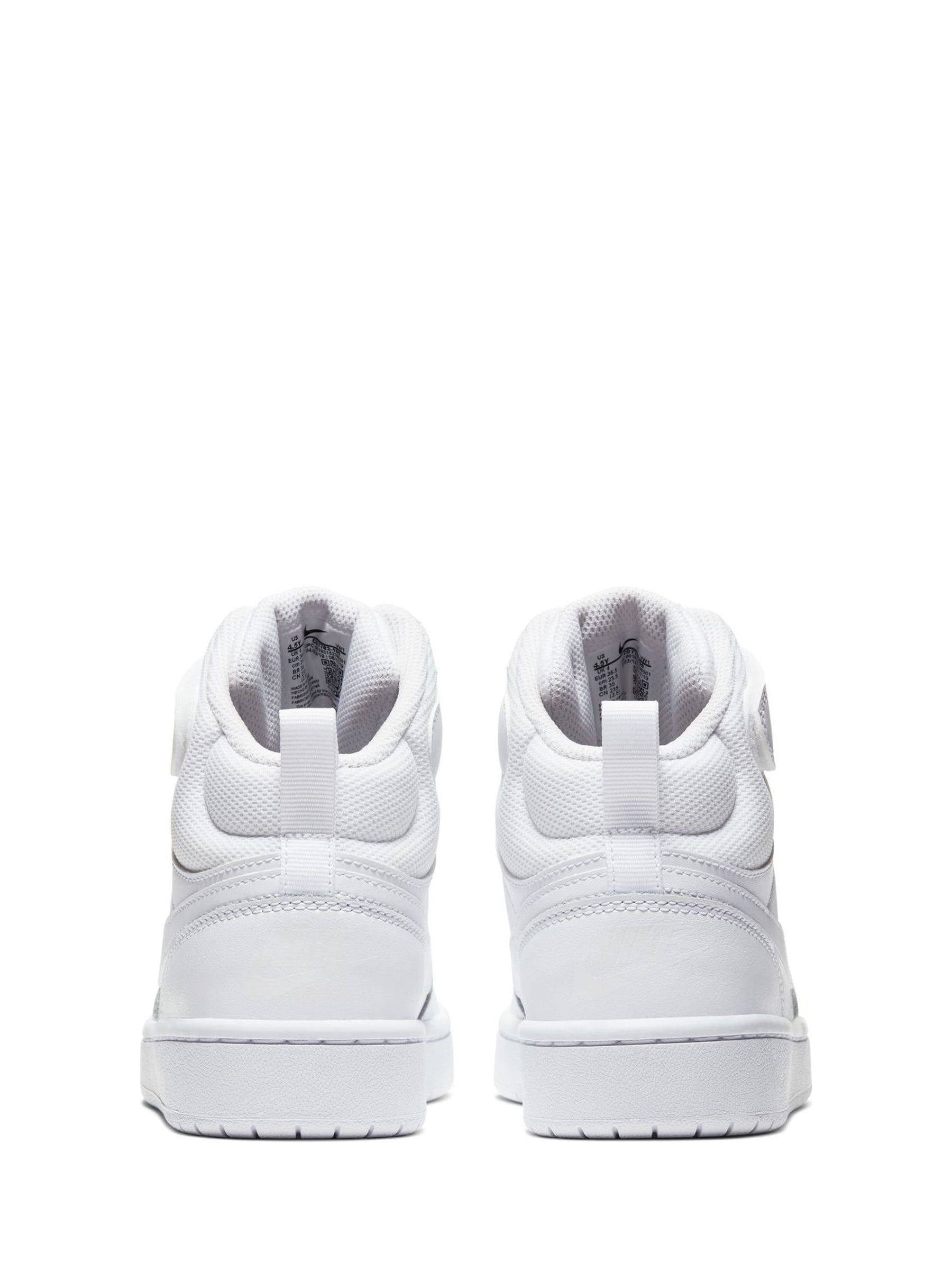 Nike White Youth Court Borough Mid Trainers image 3