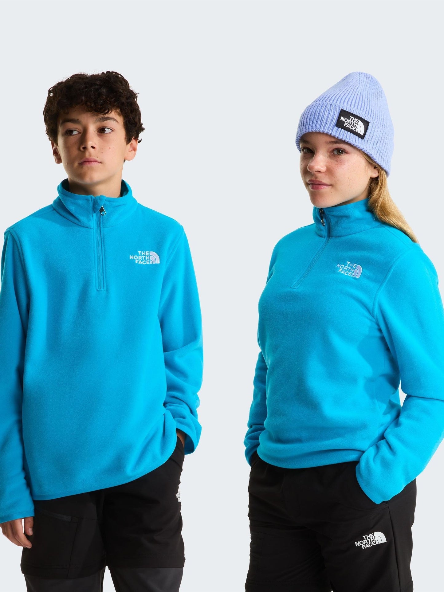 Dsiney Kidz - The North Face Light Blue Teen Glacier 1/4 Zip Fleece image 2