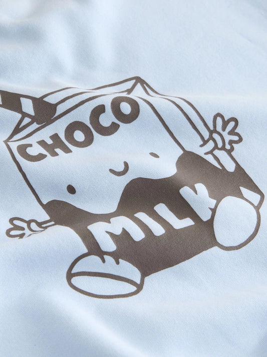 Blue Milk Print Sweatshirt And Leggings Set (3mths-7yrs)