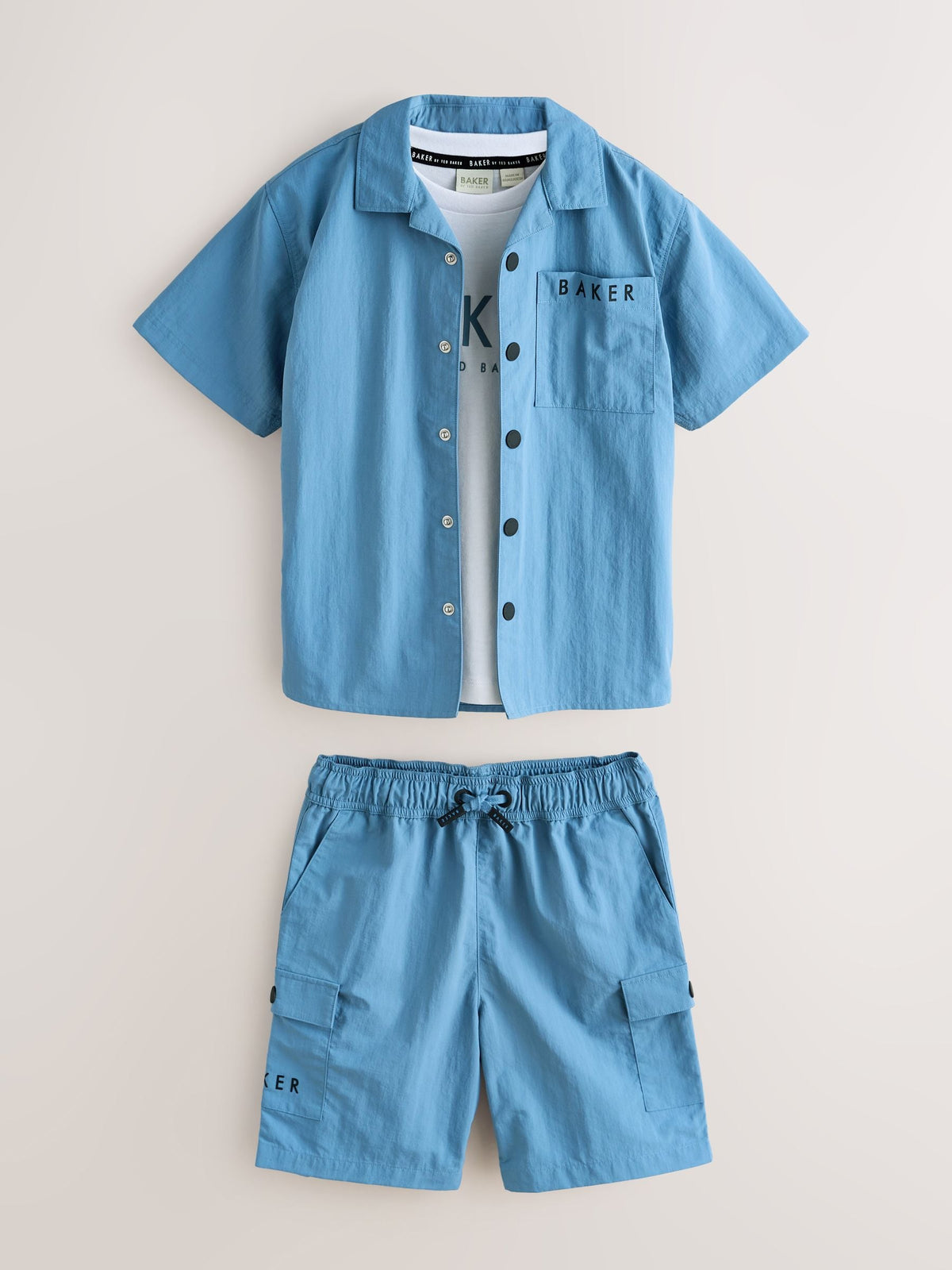 Dsiney Kidz - Baker by Ted Baker Blue Shirt, T-Shirt and Shorts Set image 1