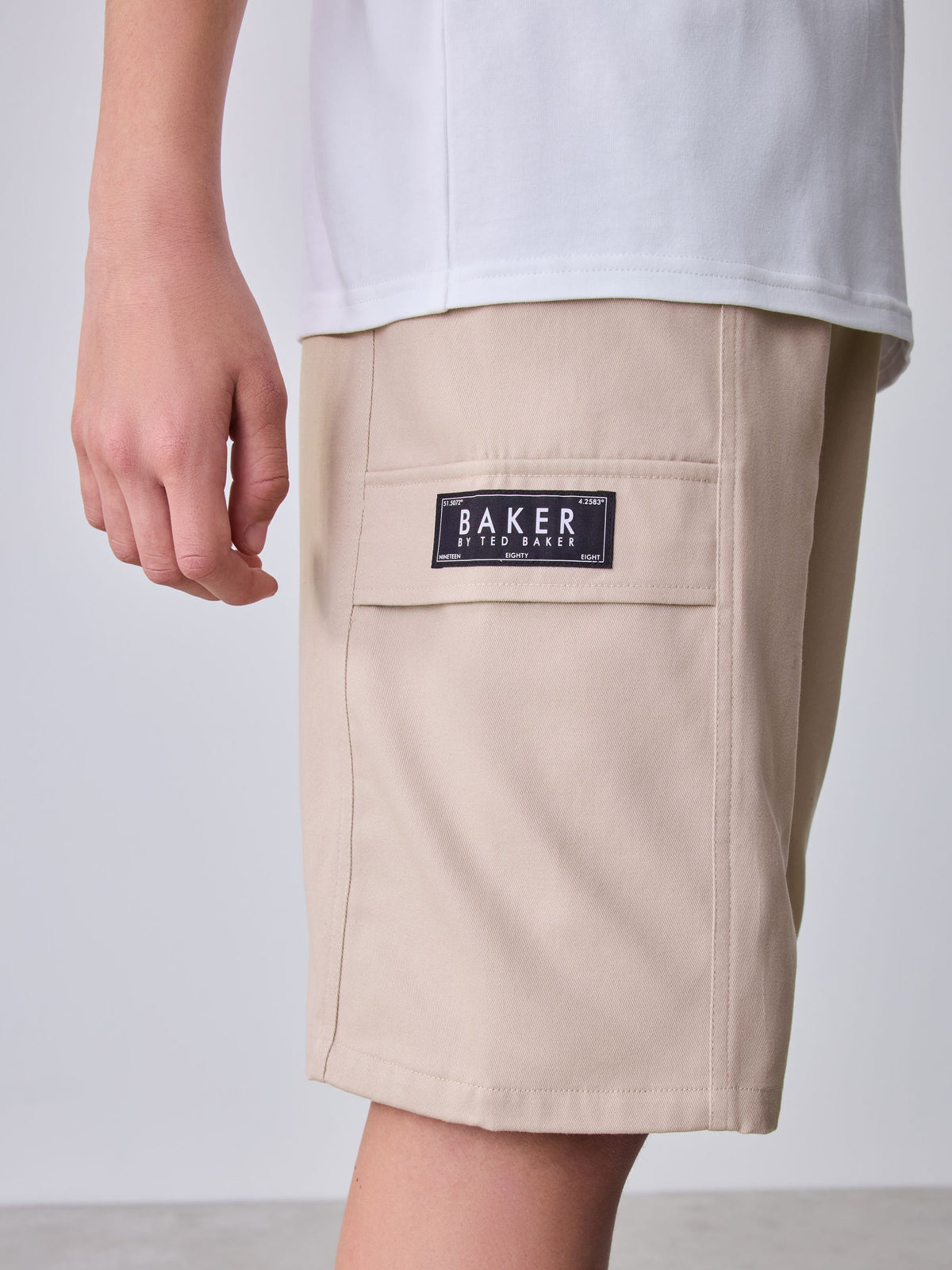 Dsiney Kidz - Baker by Ted Baker Stone Woven Cargo Shorts image 5