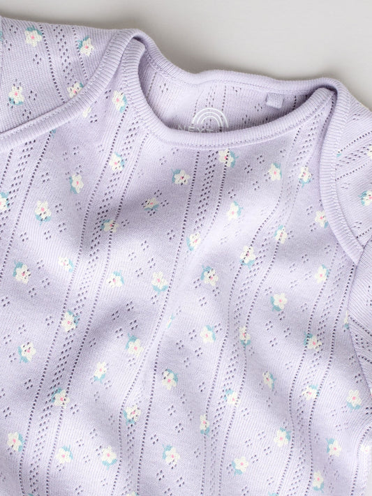 Purple Long Sleeve Baby Bodysuits 5 Pack image 3