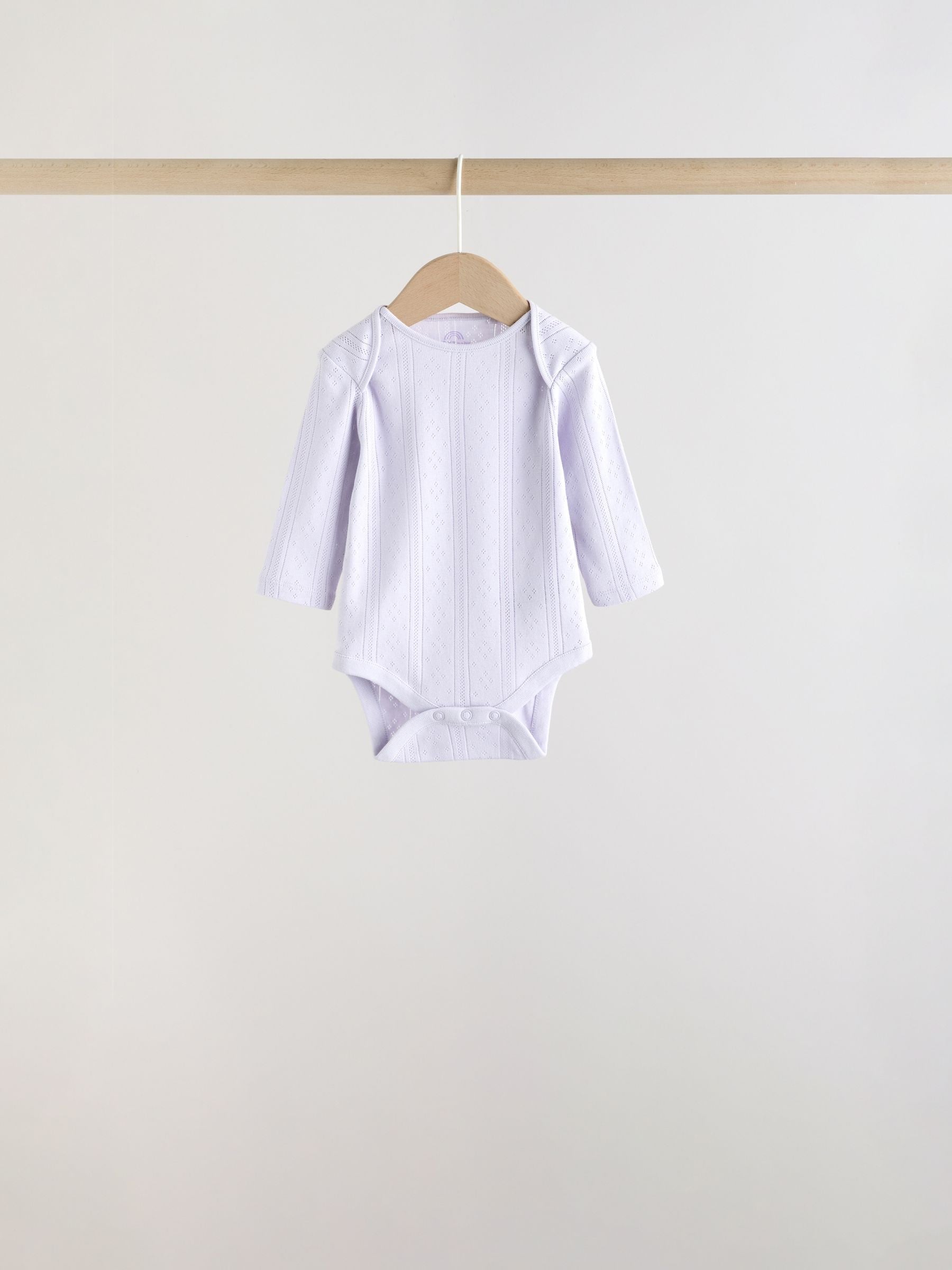 Purple Long Sleeve Baby Bodysuits 5 Pack image 6