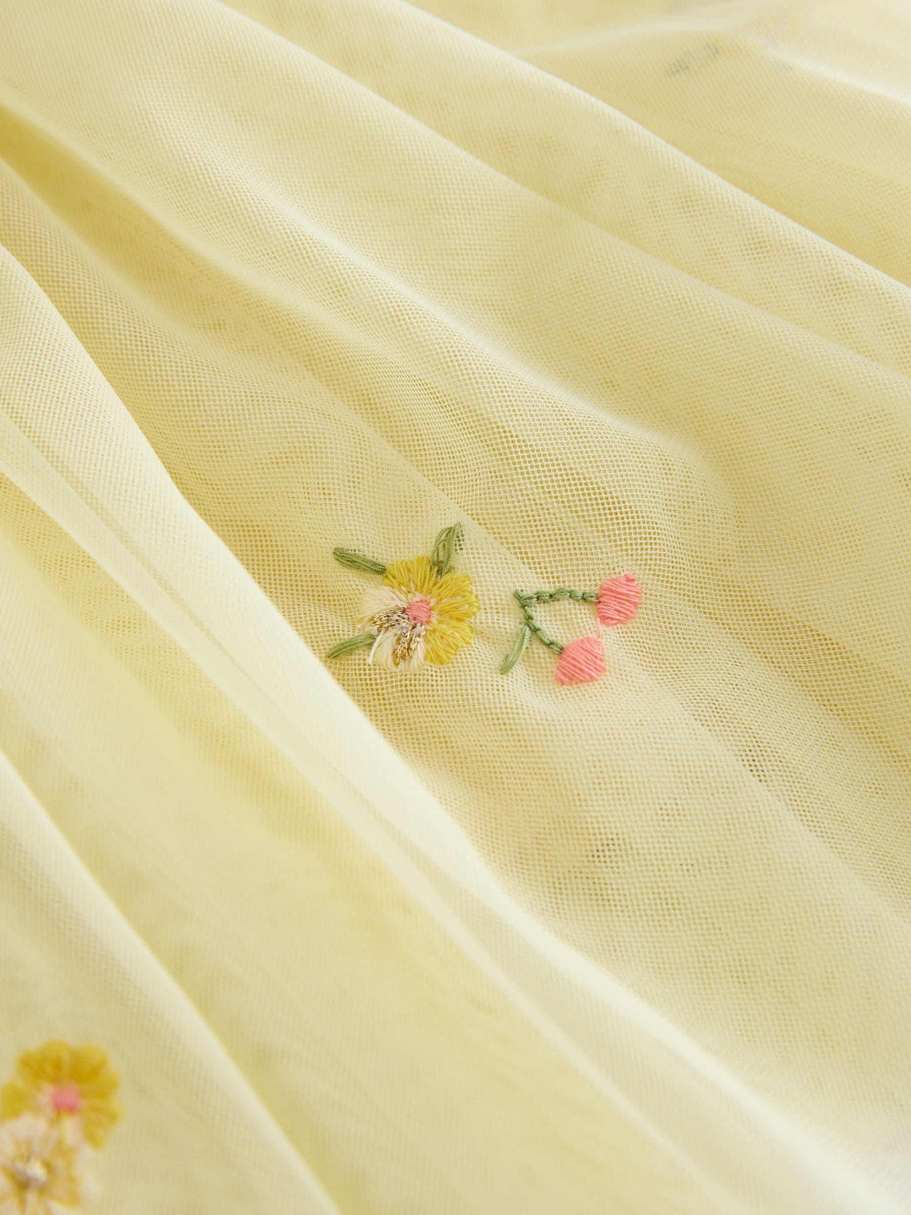 Yellow Embroidered Top & Skirt Set (3mths-7yrs) image 9