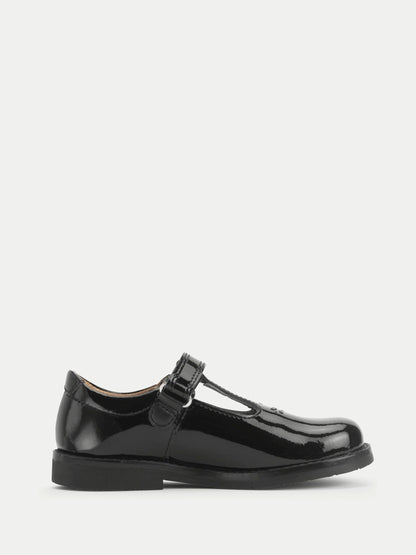Start-Rite Black Wide Fit Luxe Shiny Patent T-Bar School Shoes image 1