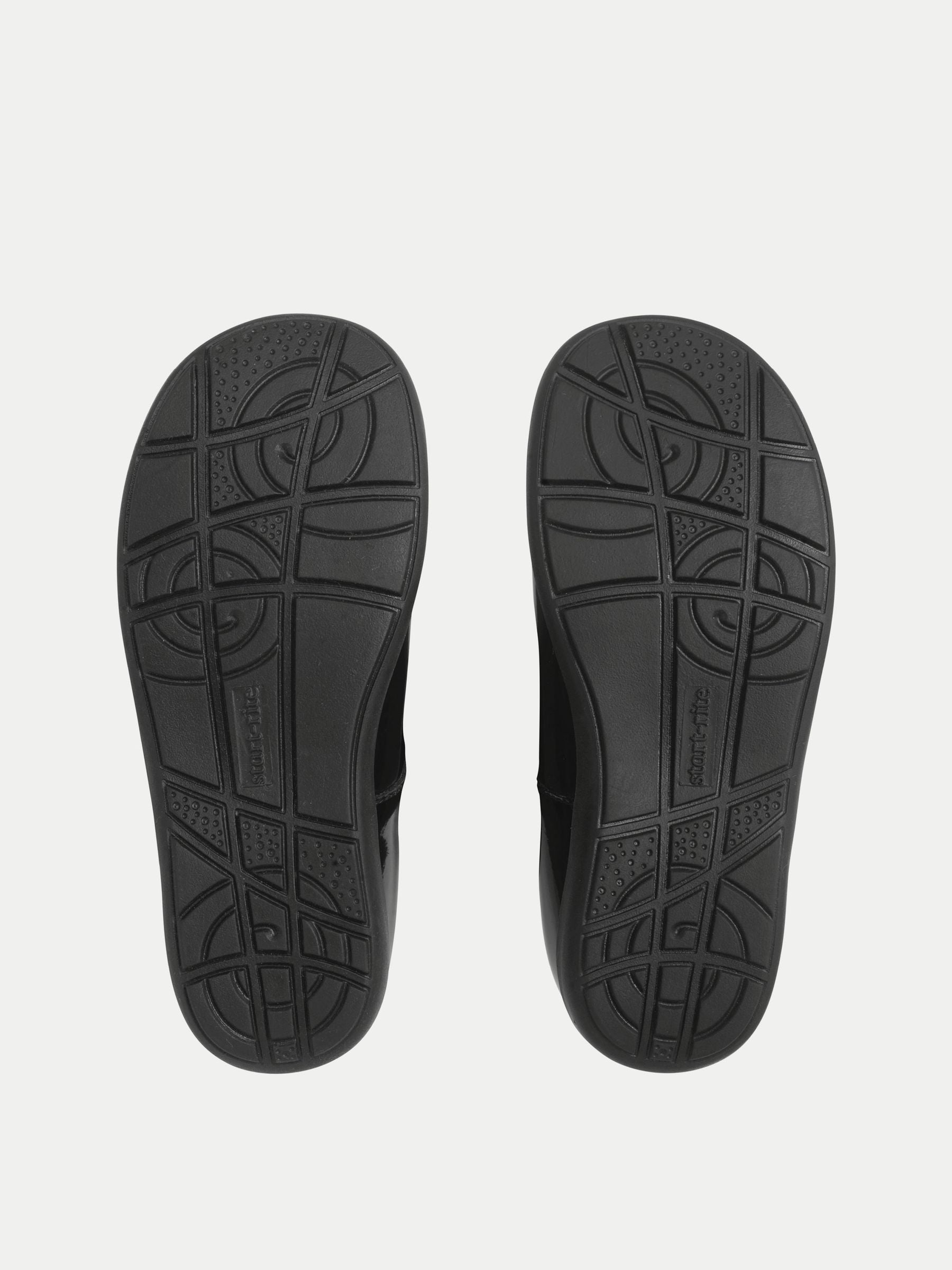 Start-Rite Charcoal Black Wide Fit Charlotte T-Bar Rip Tape Shiny School Shoes image 5