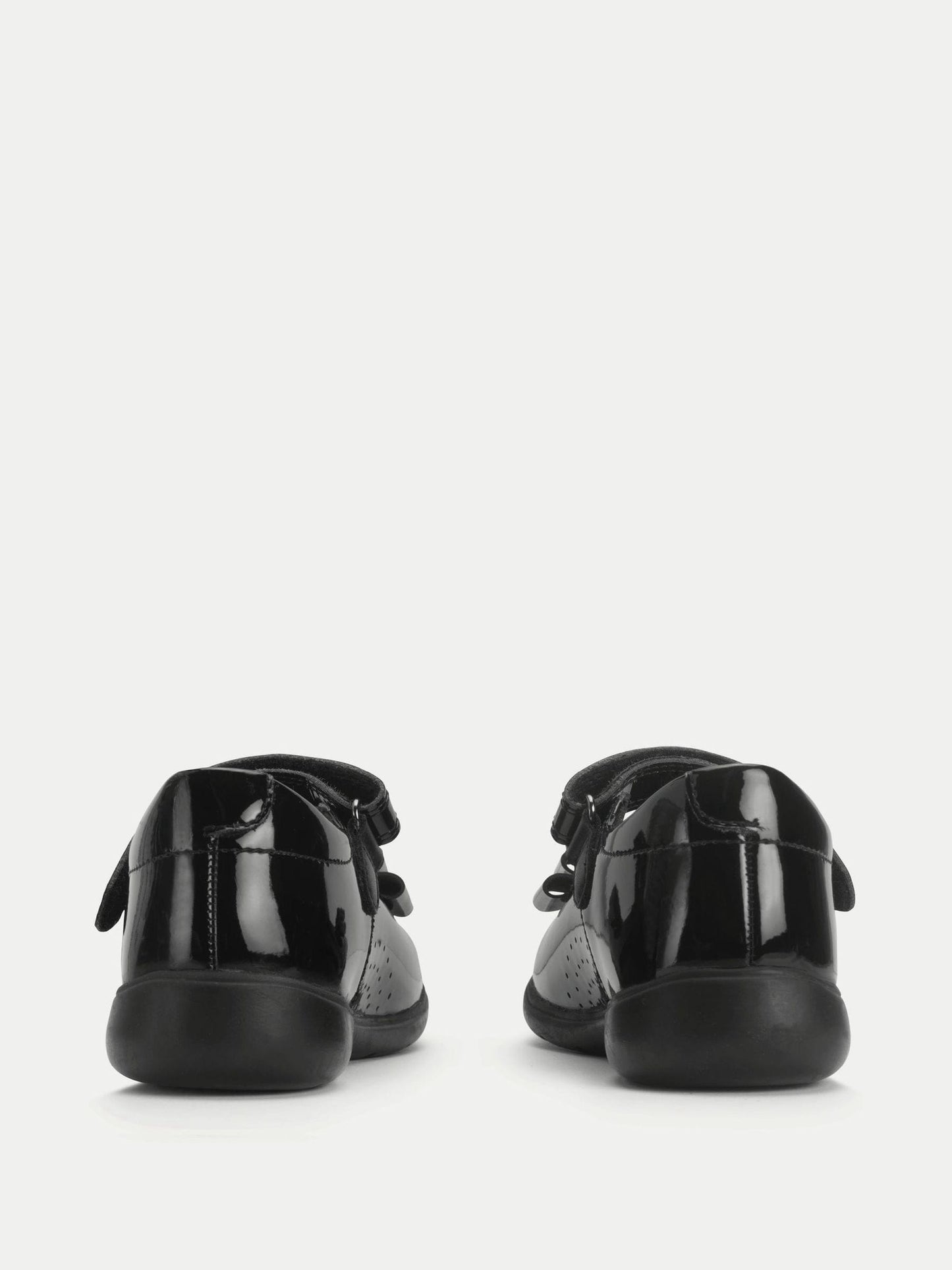 Start-Rite Black Patent Wide Fit Bella Shiny Mary Jane Bow Rip-Tape School Shoes image 3