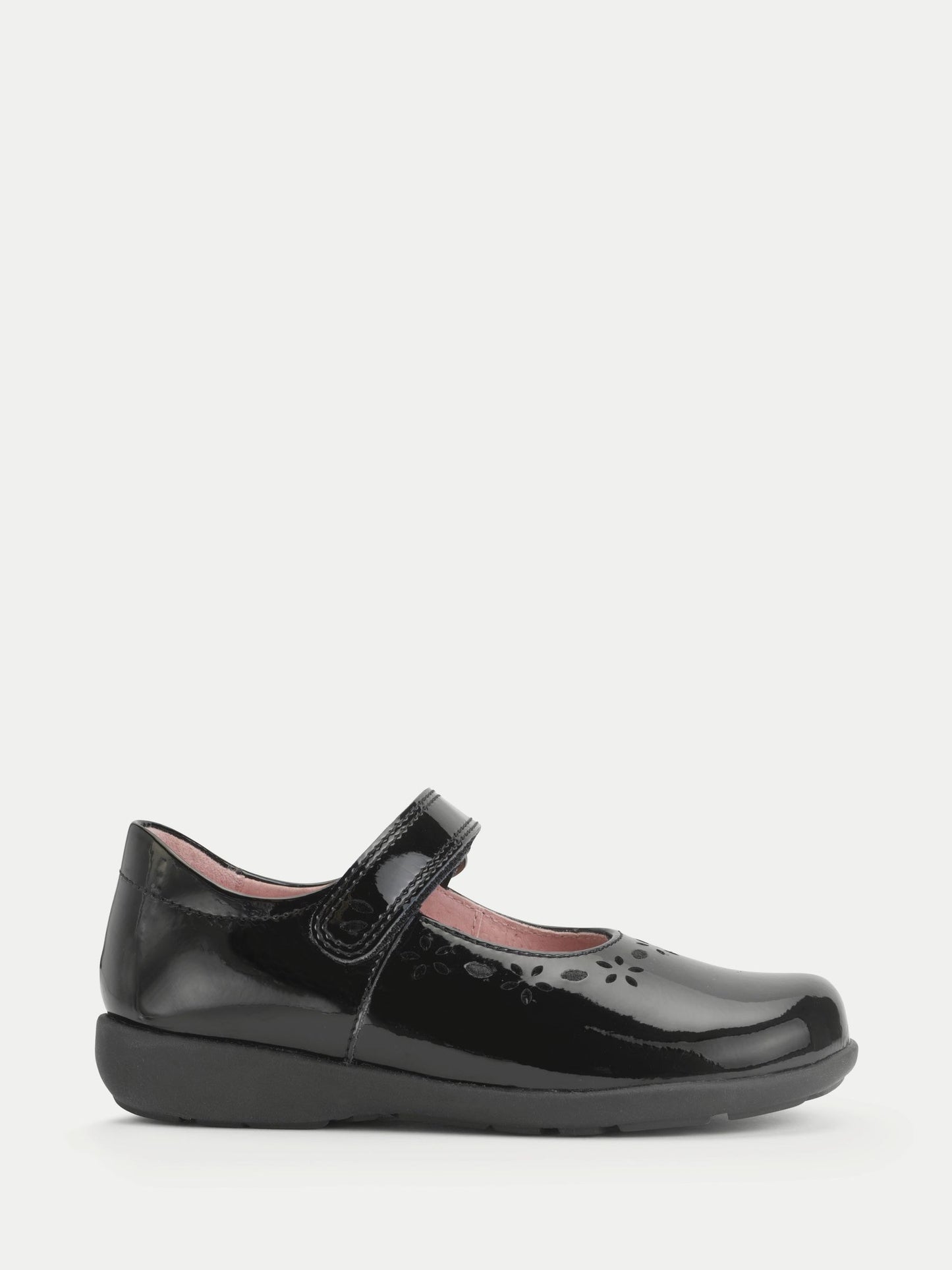 Start Rite Black Patent Wide Fit Emily Shiny Mary Jane Single Rip Tape School Shoes image 1