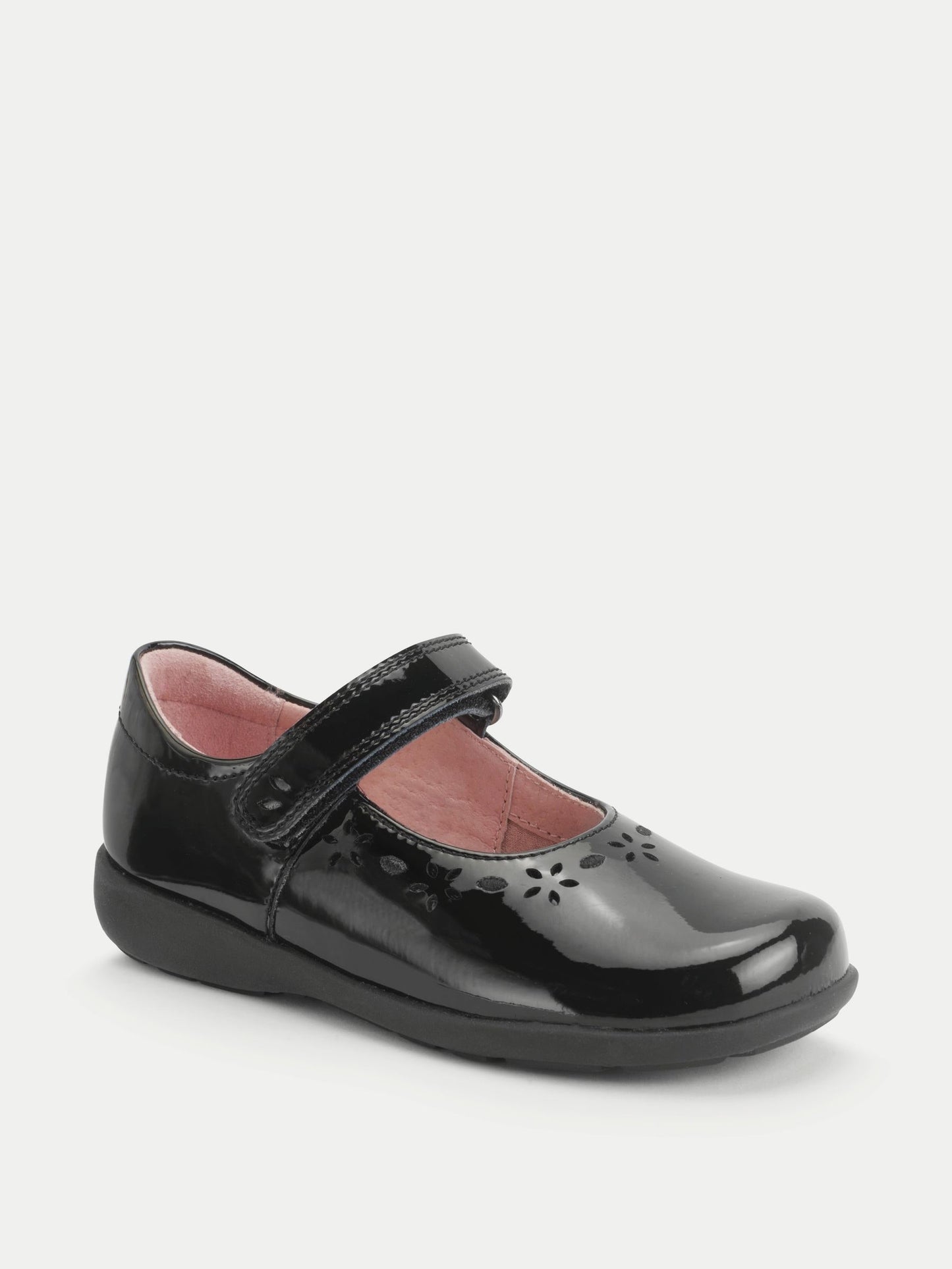 Start Rite Black Patent Wide Fit Emily Shiny Mary Jane Single Rip Tape School Shoes image 3
