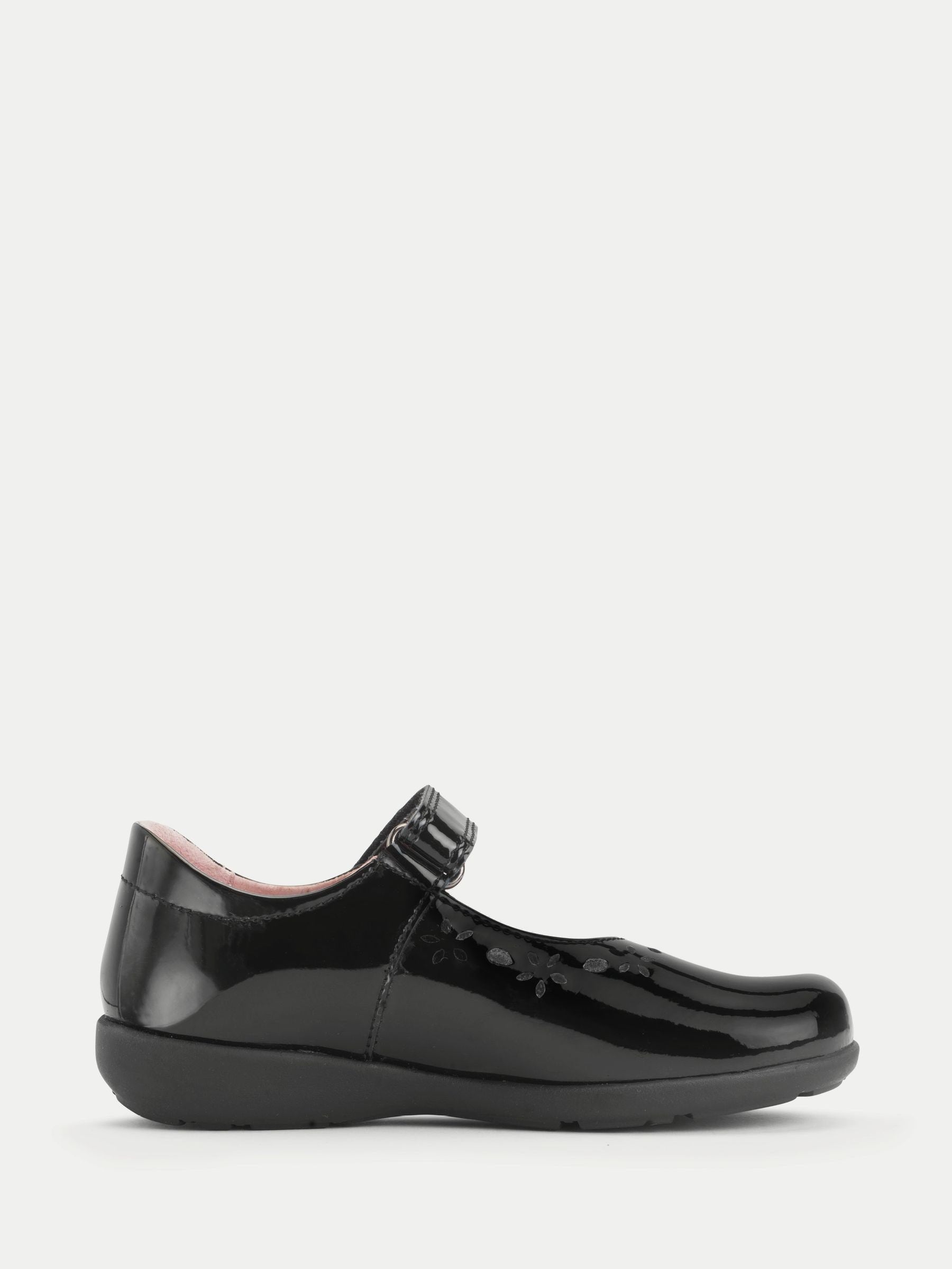 Start Rite Black Patent Wide Fit Emily Shiny Mary Jane Single Rip Tape School Shoes image 4