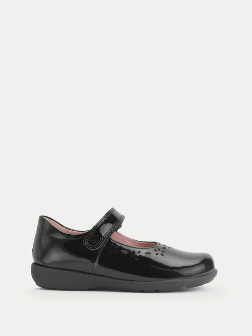 Start Rite Black Standard Fit Emily Shiny Patent Mary Jane Single Rip Tape School Shoes image 1