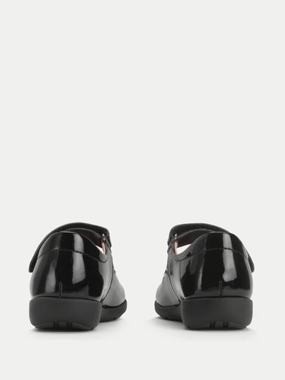 Start Rite Black Standard Fit Emily Shiny Patent Mary Jane Single Rip Tape School Shoes image 3