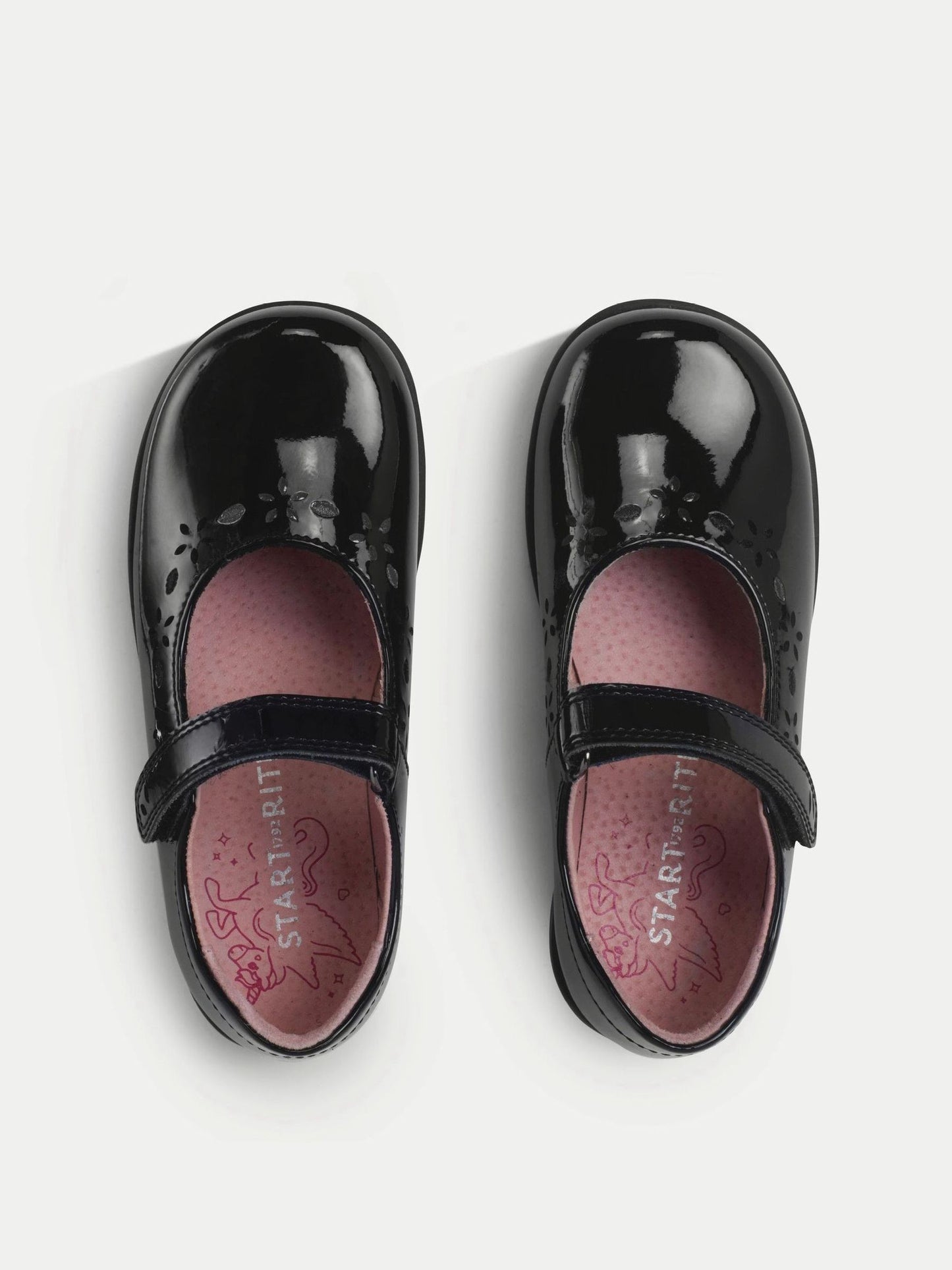 Start Rite Black Standard Fit Emily Shiny Patent Mary Jane Single Rip Tape School Shoes image 4