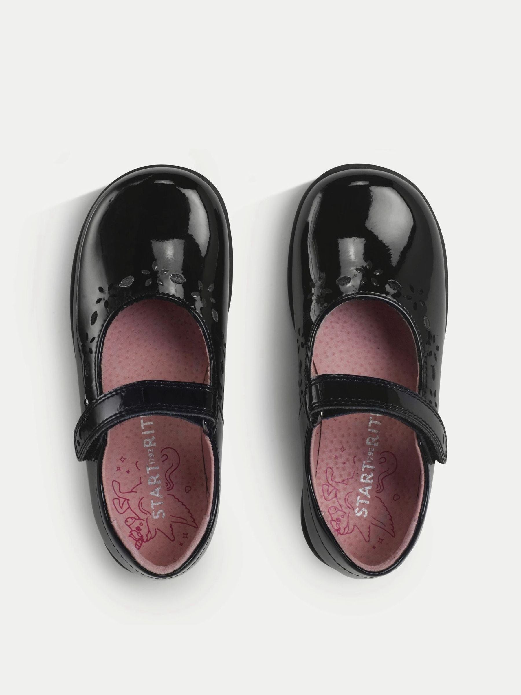 Start Rite Black Standard Fit Emily Shiny Patent Mary Jane Single Rip Tape School Shoes image 4