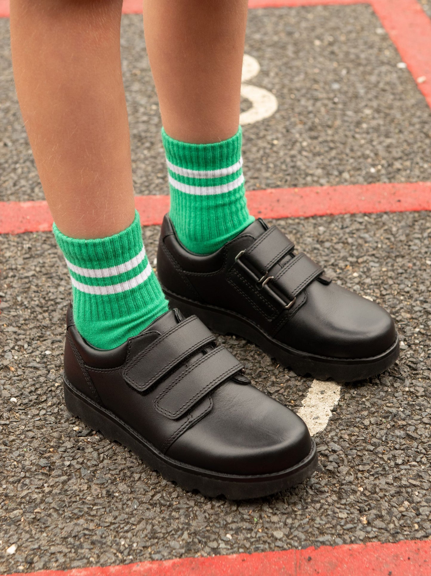Start-Rite Black Wide Fit Parker Double Rip-Tape Smart School Shoes image 8
