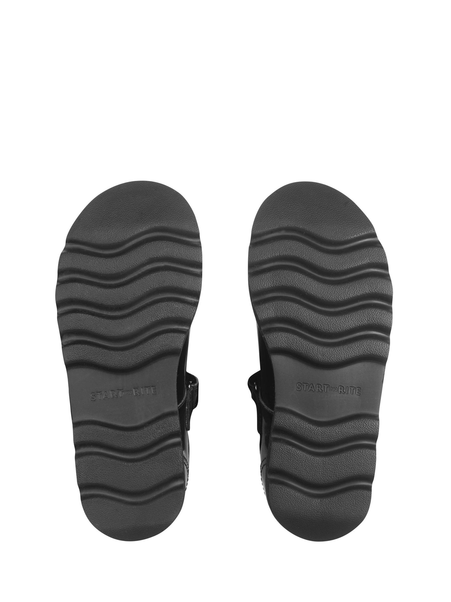 Start-Rite Black Patent Wide Fit Locket Shiny T-Bar Rip-Tape Chunky School Shoes image 5