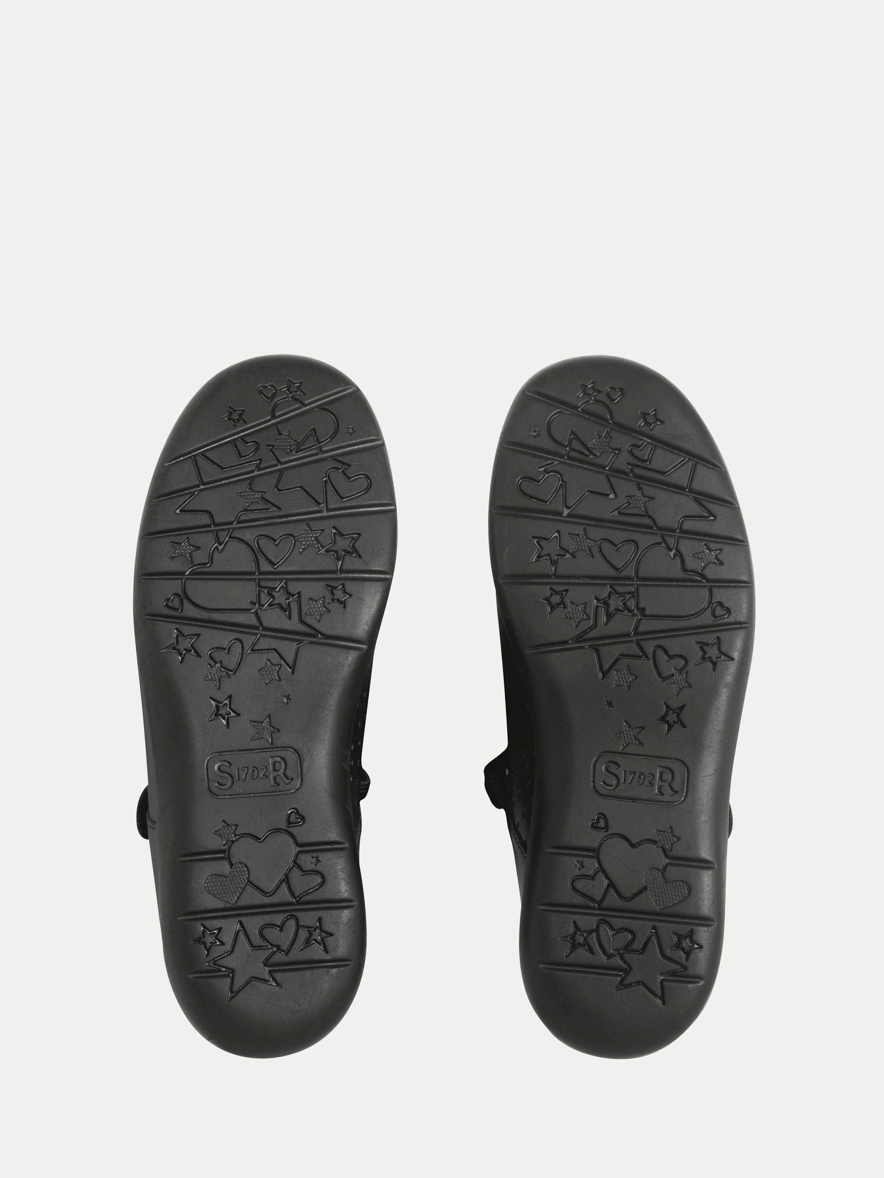 Start-Rite Charcoal Black Standard Fit Bella Shiny Mary Jane Bow Rip-Tape School Shoes image 4