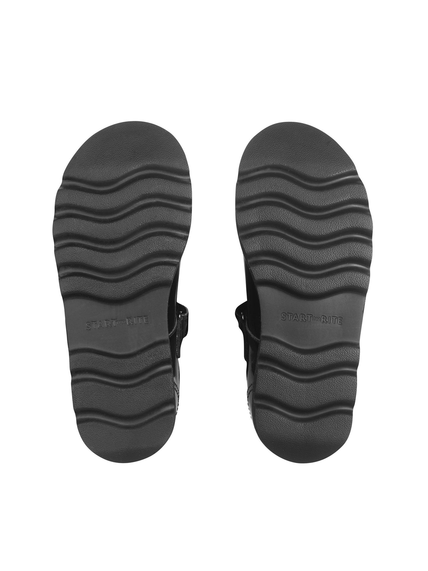 Start-Rite Black Patent Standard Fit Locket Shiny T-Bar Rip-Tape Chunky School Shoes image 6