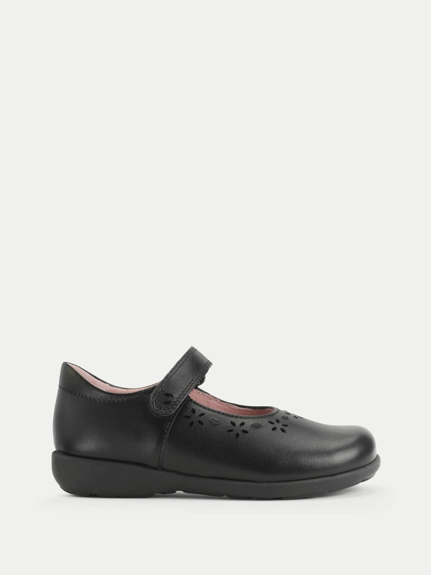 Start Rite Charcoal Black Standard Fit Emily Shiny Mary Jane Single Rip Tape School Shoes image 1