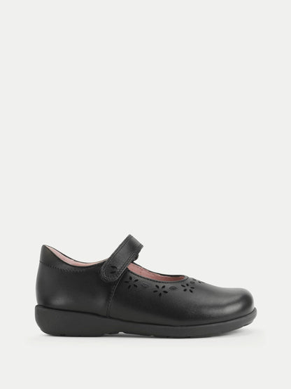 Start Rite Charcoal Black Standard Fit Emily Shiny Mary Jane Single Rip Tape School Shoes image 1