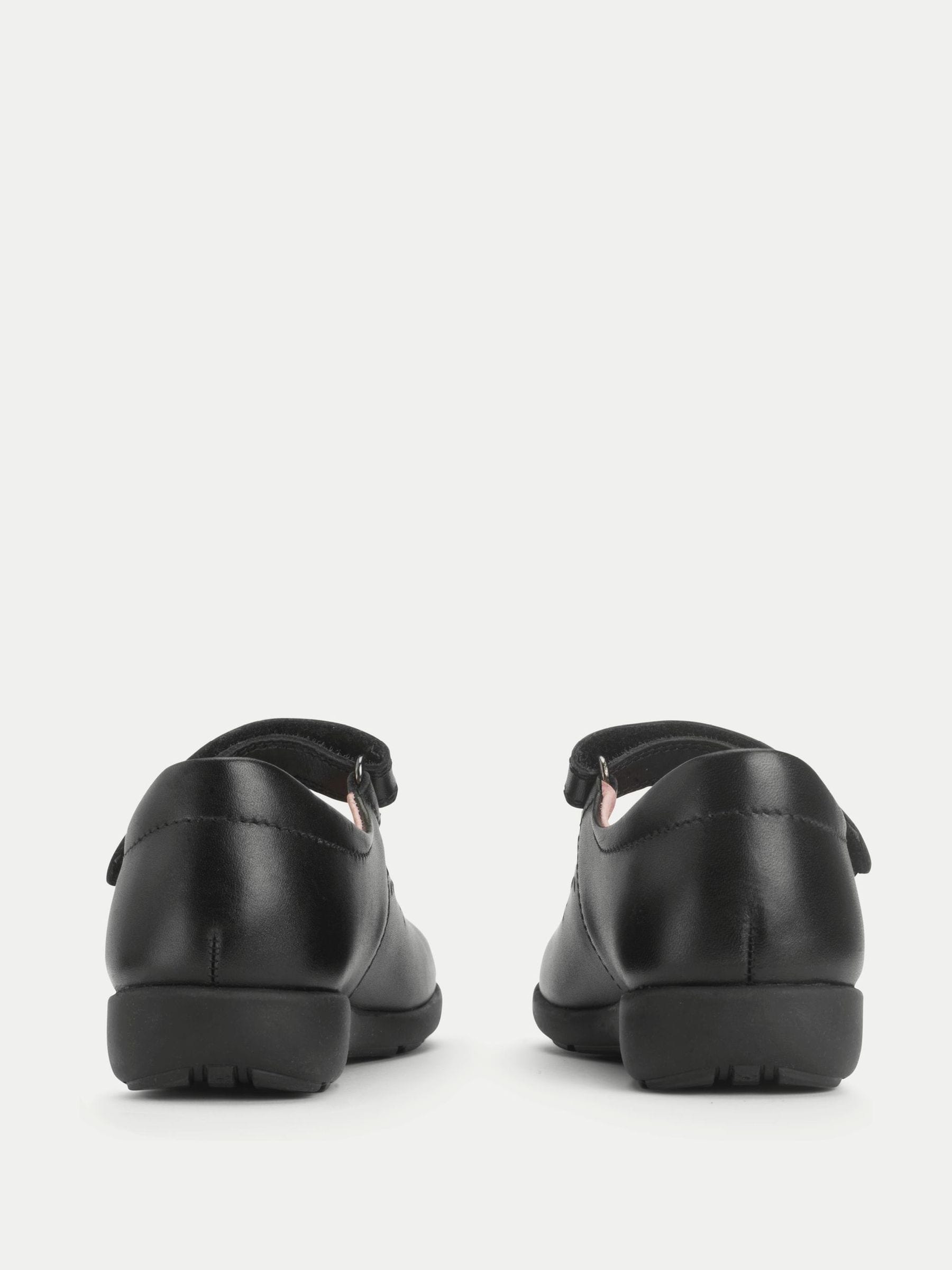 Start Rite Charcoal Black Standard Fit Emily Shiny Mary Jane Single Rip Tape School Shoes image 3