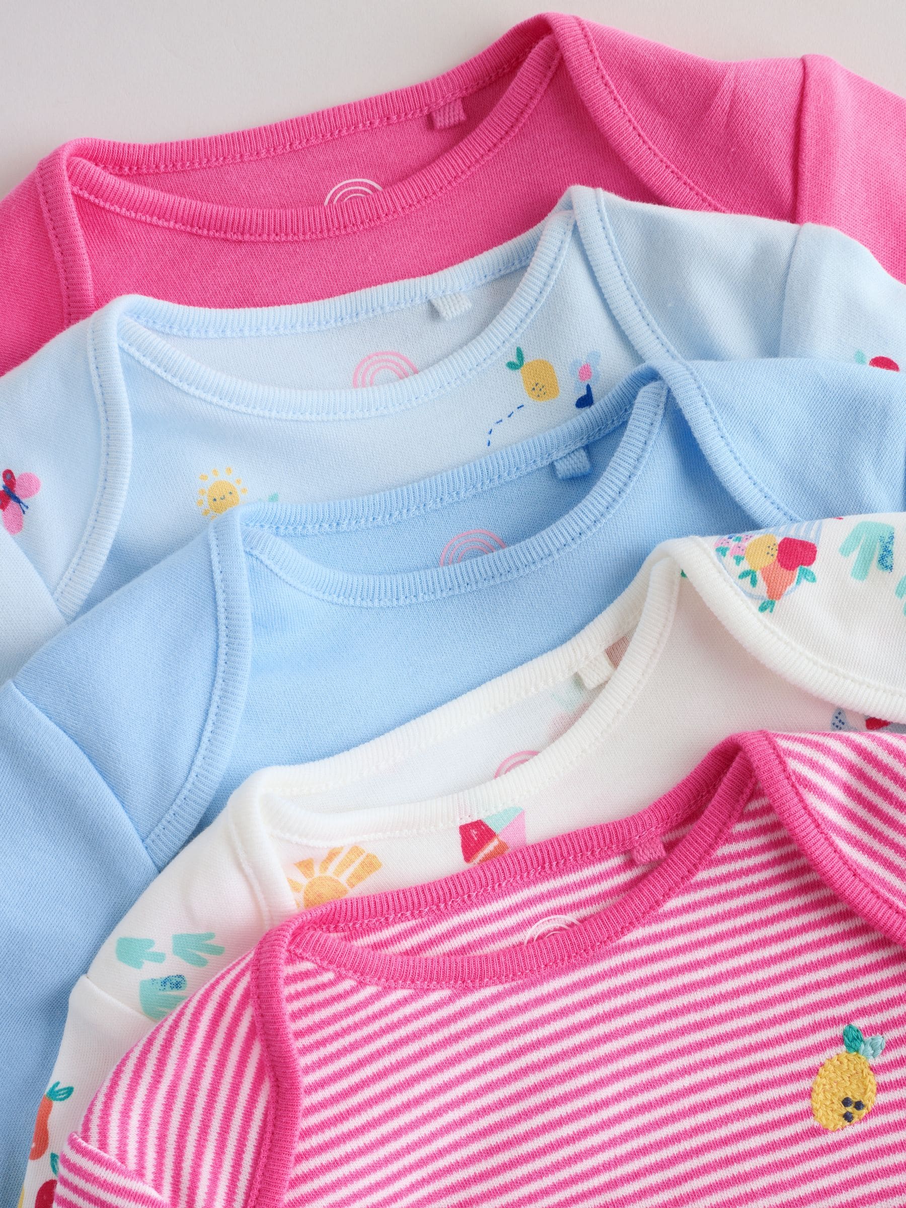 Pink Long Sleeve Baby Bodysuits 4 Pack image 9