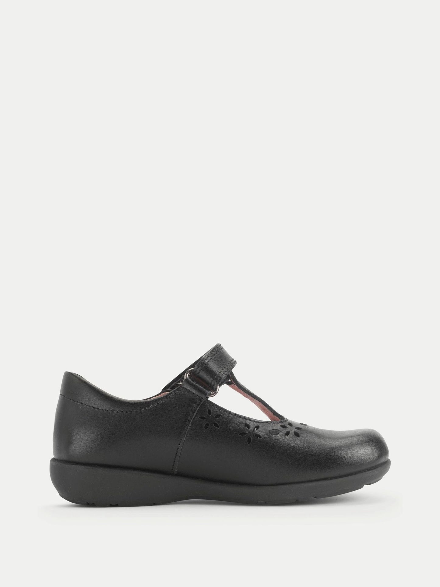 Start-Rite Charcoal Black Standard Fit Charlotte T-Bar Rip Tape Shiny School Shoes image 4