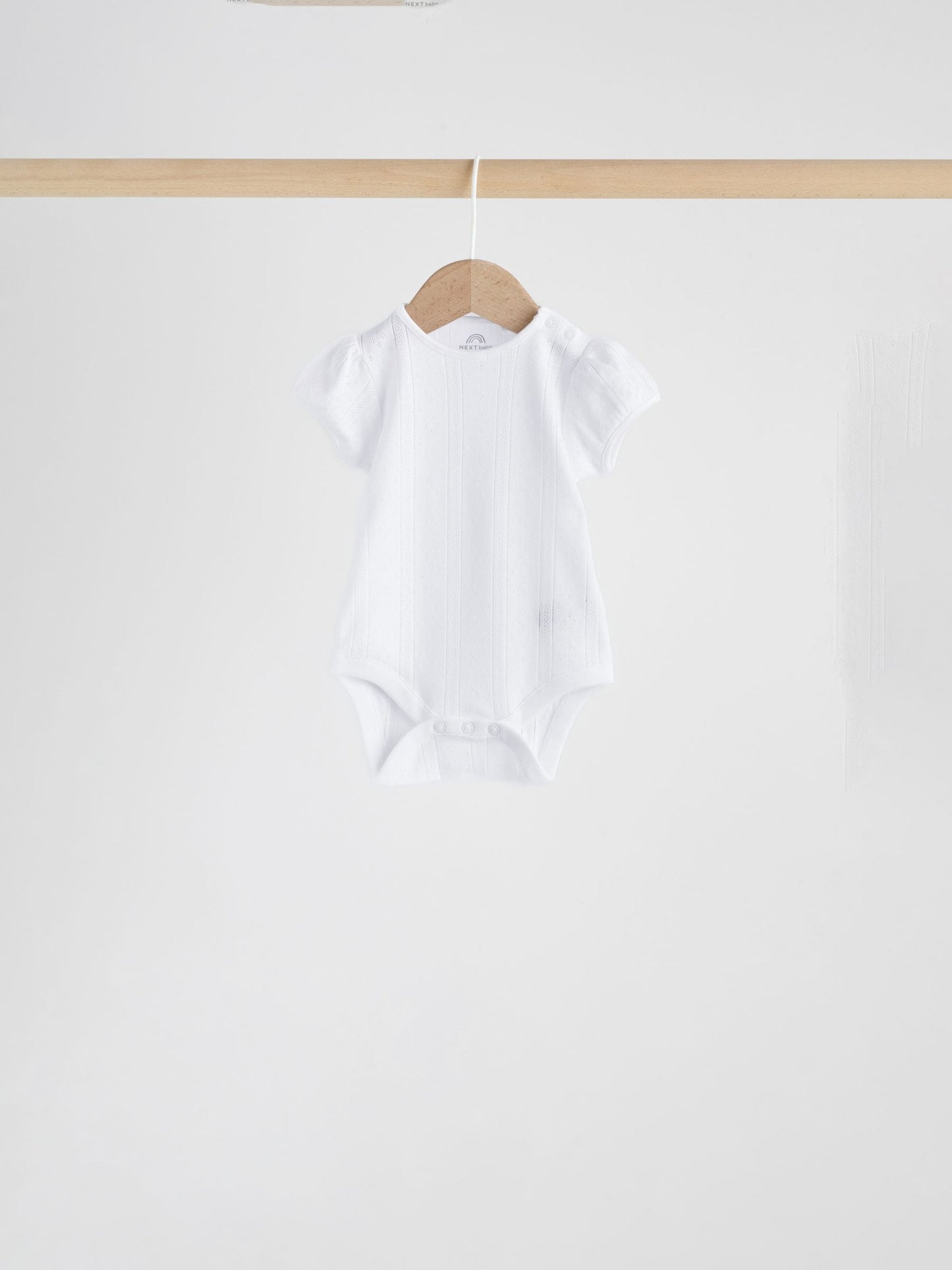 Multi Pastel Short Sleeve Pointelle Baby Bodysuits 5 Pack image 5