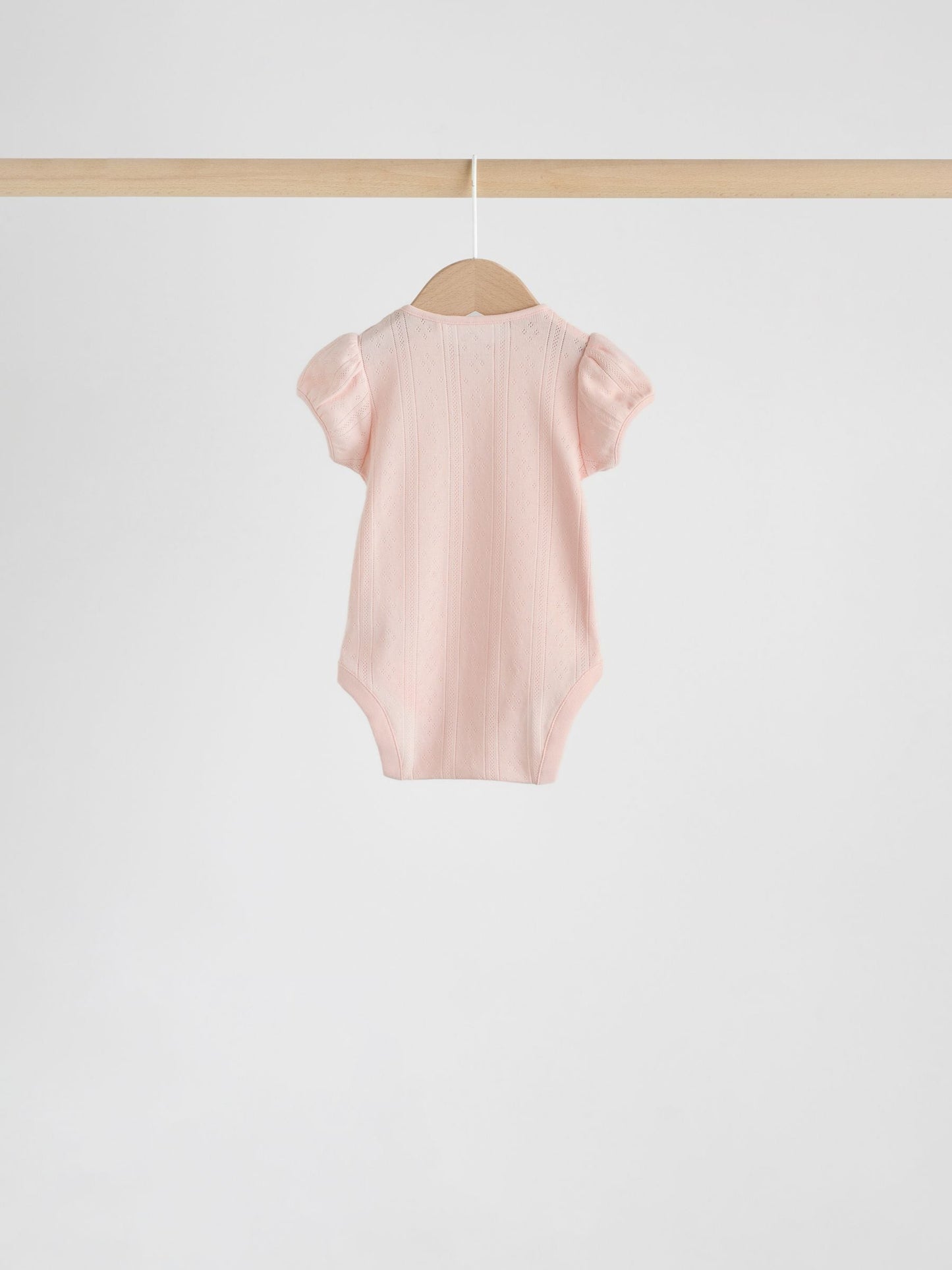 Multi Pastel Short Sleeve Pointelle Baby Bodysuits 5 Pack image 8