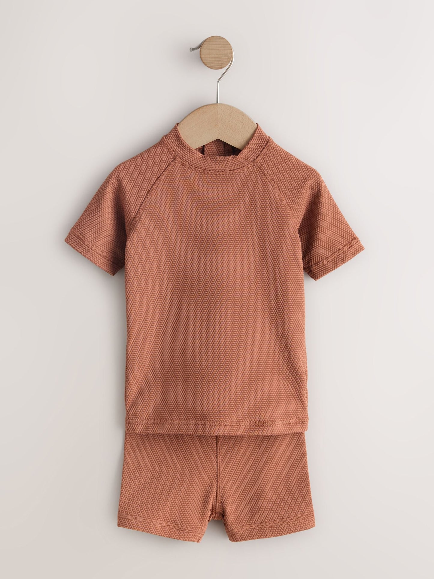 Rust Brown Textured Swim Set (3mths-7yrs) image 4