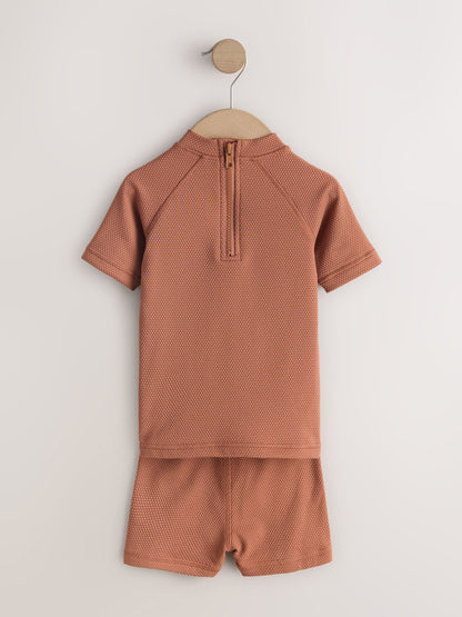 Rust Brown Textured Swim Set (3mths-7yrs) image 5