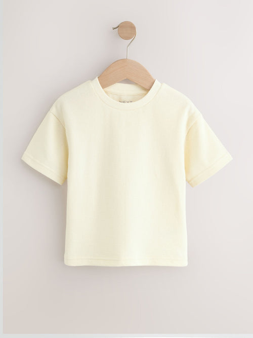 White Short Sleeve Textured T-Shirt (3mths-7yrs) image 1