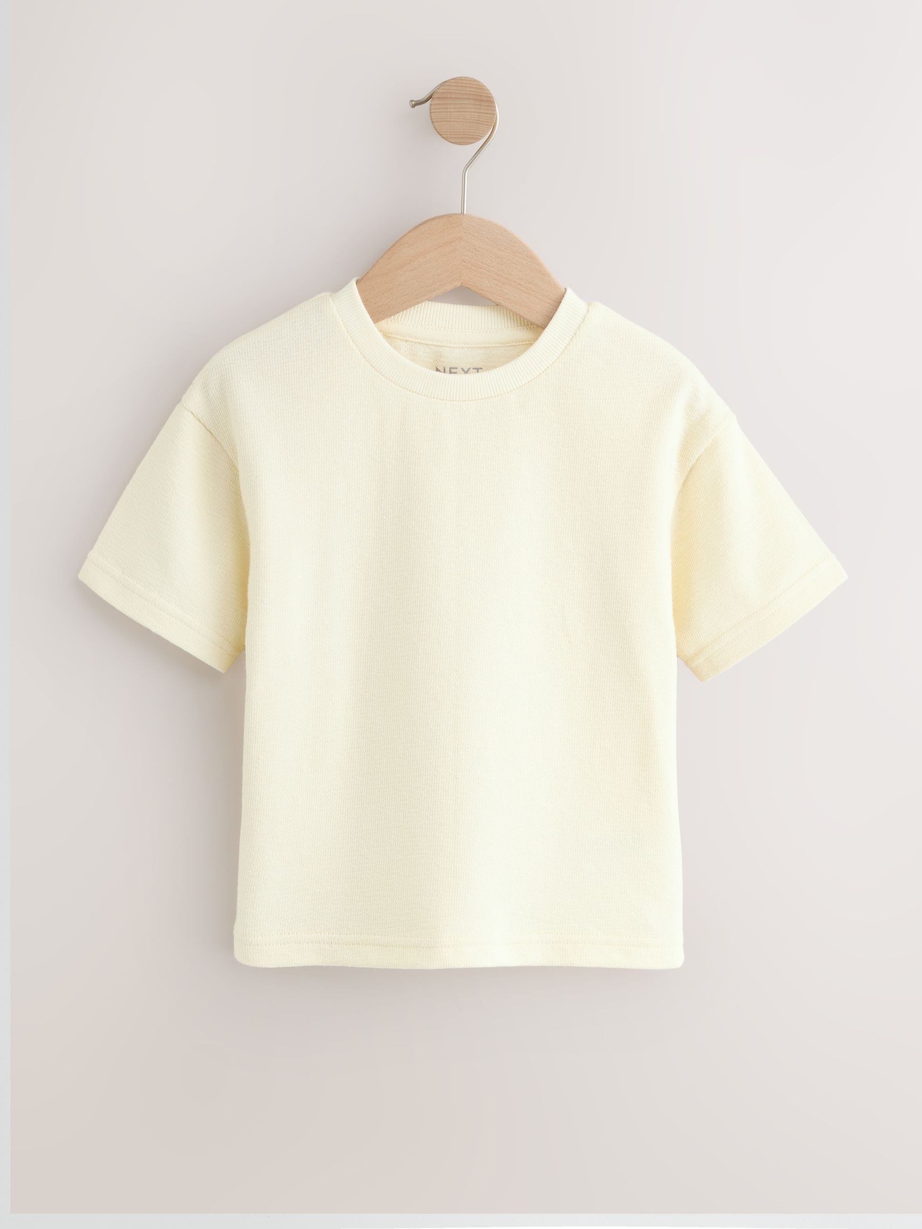 White Short Sleeve Textured T-Shirt (3mths-7yrs) image 1
