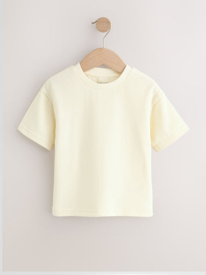 White Short Sleeve Textured T-Shirt (3mths-7yrs) image 1