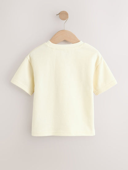 White Short Sleeve Textured T-Shirt (3mths-7yrs) image 2