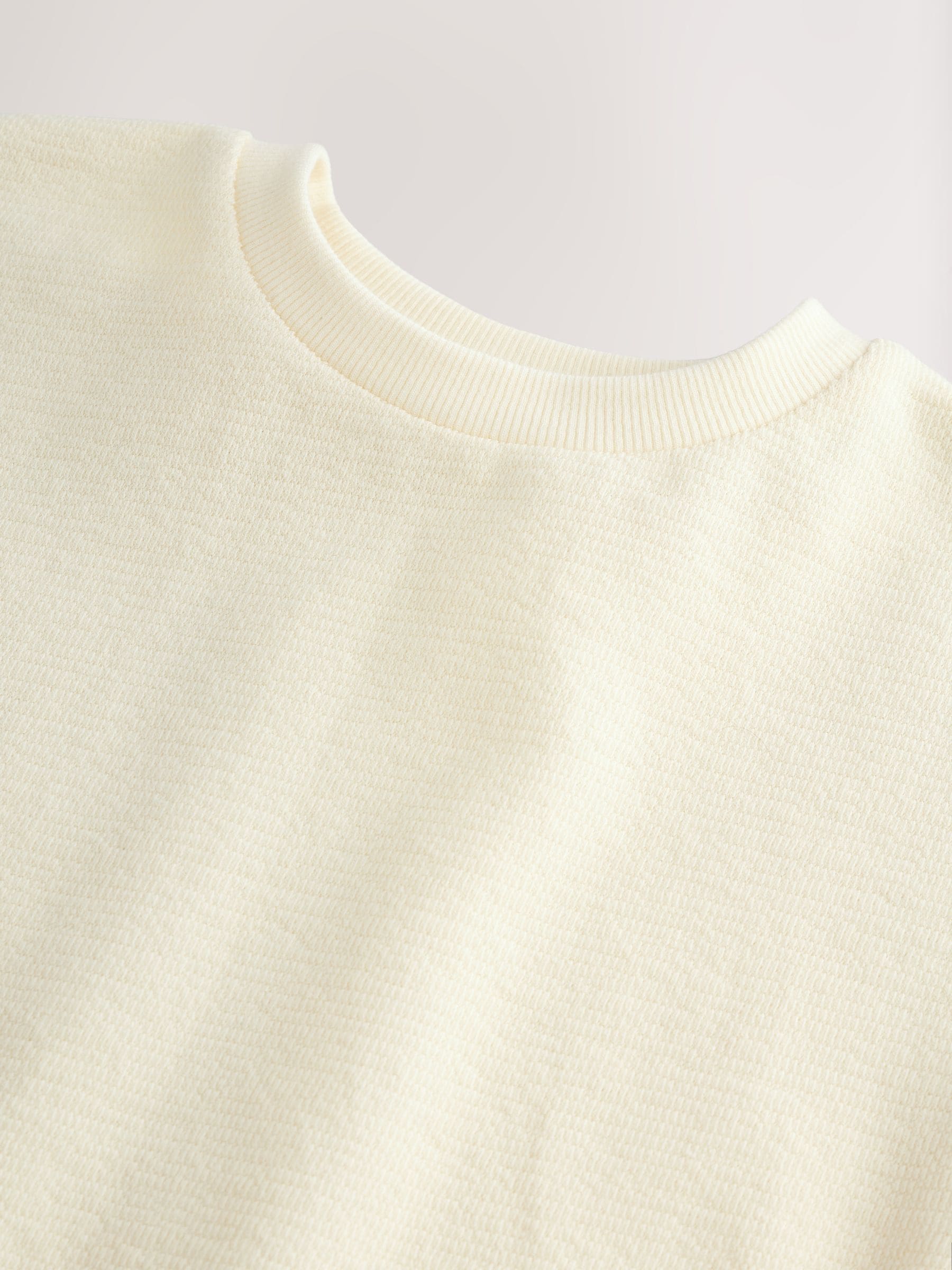 White Short Sleeve Textured T-Shirt (3mths-7yrs) image 3