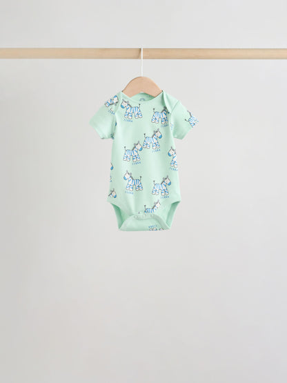 Multi Short Sleeve Baby Bodysuits 5 Pack image 3